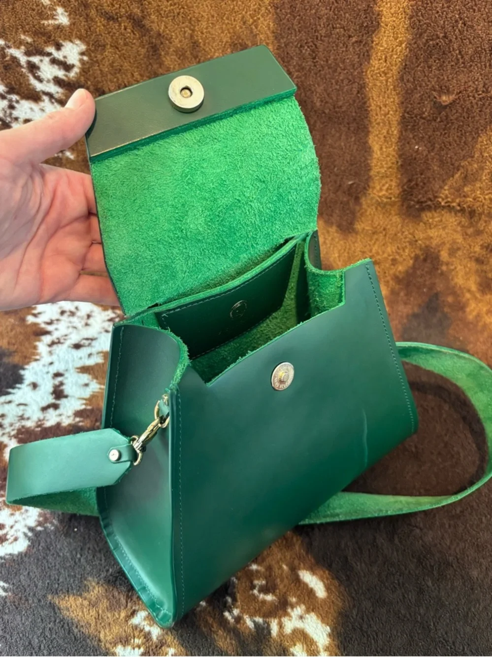 Green leather Future Glory handbag - Picture 4 of 5